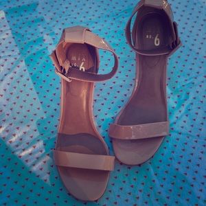 Faux-patented Leather High Heels